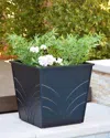 Hanamint Palm Outdoor 24" Large Square Planter Box In Black