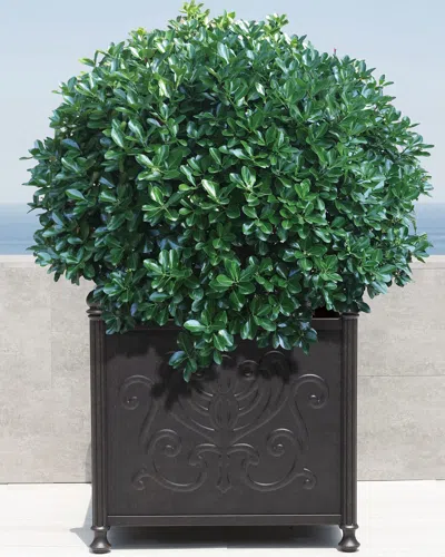 Hanamint Tuscany Outdoor 24" Large Square Planter Box In Desert Bronze