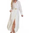 Hancock Fashion Alamo Long Sleeve Maxi Dress In White In White