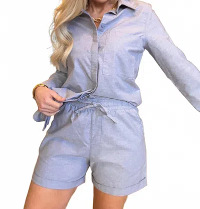 Hancock Fashion Manor Drawstring Shorts In Oxford Blue