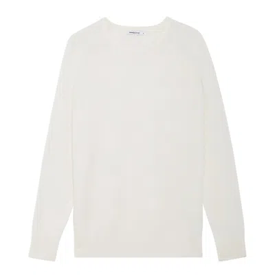 Hand And Jones Men's Neutrals Cashmere Honeycomb Raglan Sweater - Ecru In Beige