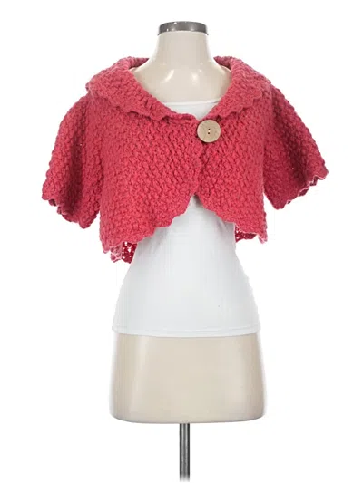 Pre-owned Hand Knit By Dollie Cardigan Sweater In Red