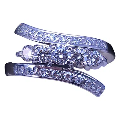 Pre-owned Hand Made Antique 18k Yellow Gold Diamond Embrace Bypass Ussr Ring