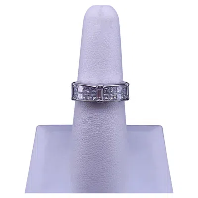 Pre-owned Hand Made Art Deco 1.35ct Diamond Panel Ring In 18k White Gold, Size 5.75