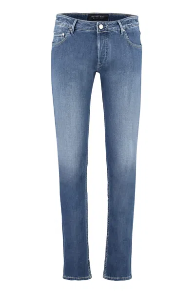 HAND PICKED 5-POCKET STRAIGHT-LEG JEANS