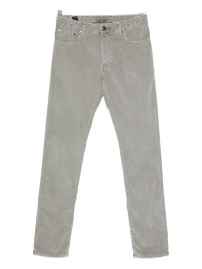 Hand Picked Corduroy Trousers In Gray
