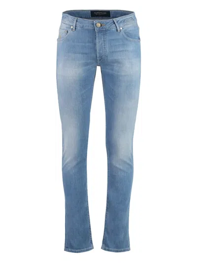 Hand Picked Cotton Jeans In Blue