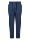Hand Picked Drawstring-waist Trousers In Blue