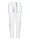 Hand Picked Drawstring-waist Trousers In White
