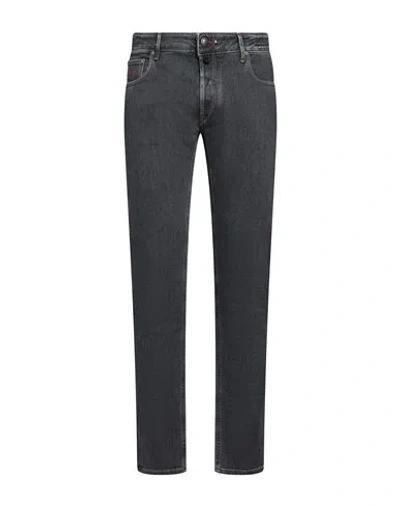 Hand Picked Man Jeans Black Size 33 Cotton, Elastomultiester, Elastane