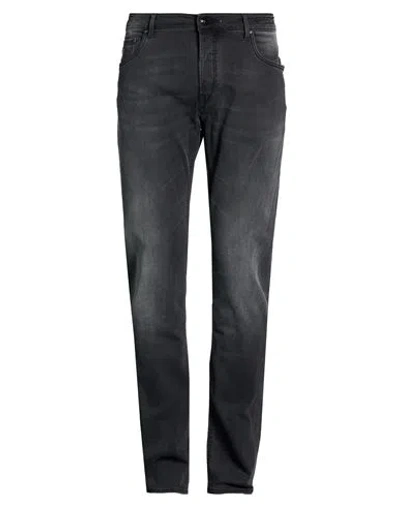 Hand Picked Man Jeans Black Size 34 Cotton, Elastomultiester, Elastane