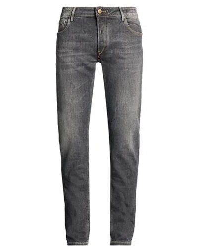 Hand Picked Man Jeans Black Size 35 Cotton, Elastomultiester, Elastane