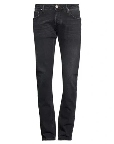 Hand Picked Man Jeans Black Size 38 Cotton, Elastane