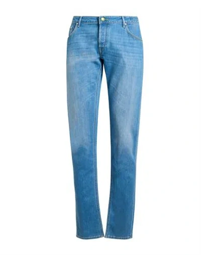 Hand Picked Man Jeans Blue Size 30 Cotton, Elastomultiester, Elastane