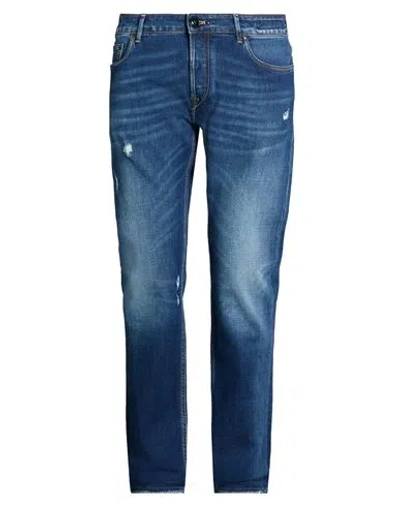 Hand Picked Man Jeans Blue Size 30 Cotton, Lyocell, Elastomultiester, Elastane