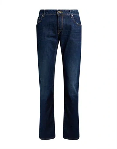 Hand Picked Man Jeans Blue Size 31 Cotton, Elastane
