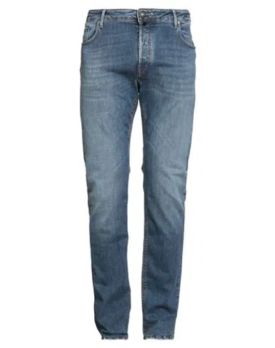 Hand Picked Man Jeans Blue Size 32 Cotton, Elastomultiester, Elastane