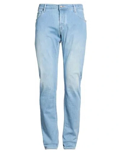 Hand Picked Man Jeans Blue Size 33 Cotton, Elastane