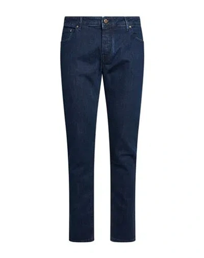 Hand Picked Man Jeans Blue Size 33 Cotton, Elastane