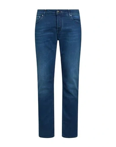 Hand Picked Man Jeans Blue Size 35 Cotton, Lyocell, Elastomultiester, Elastane