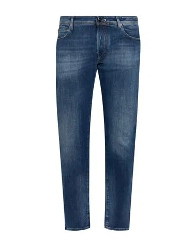 Hand Picked Man Jeans Blue Size 36 Cotton, Elastane