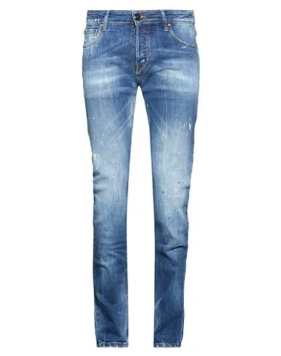 Hand Picked Man Jeans Blue Size 38 Cotton, Elastane