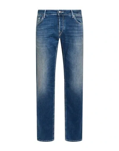 Hand Picked Man Jeans Blue Size 38 Cotton, Elastane