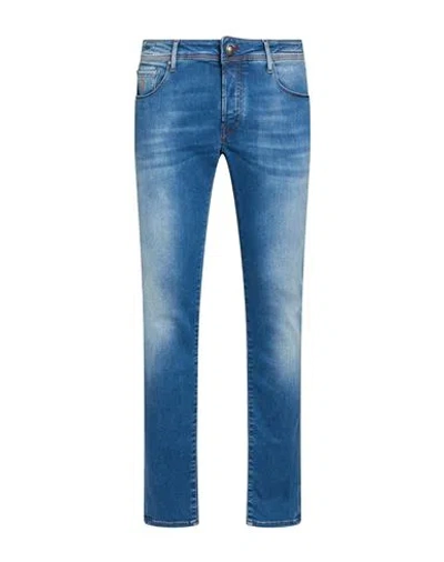 Hand Picked Man Jeans Blue Size 38 Cotton, Lyocell, Elastomultiester, Elastane