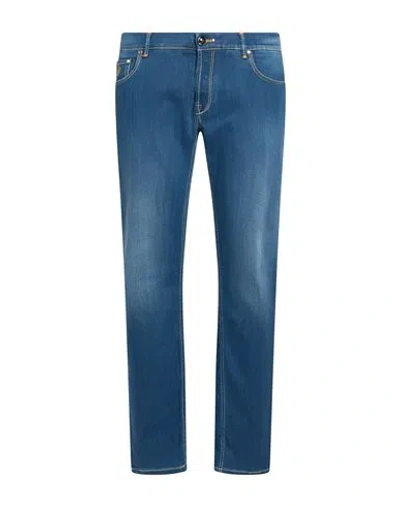 Hand Picked Man Jeans Blue Size 38 Viscose, Cotton, Lyocell, Polyester, Elastane