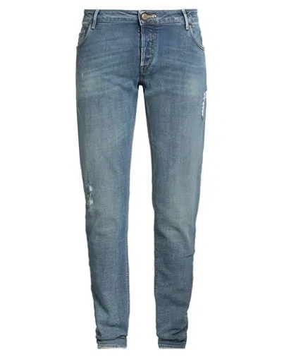 Hand Picked Man Jeans Blue Size 42 Cotton, Elastane