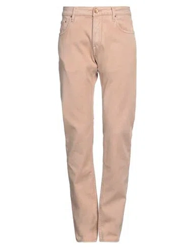 Hand Picked Man Pants Beige Size 33 Cotton, Polyurethane
