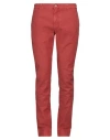 Hand Picked Man Pants Rust Size 33 Cotton, Elastane In Red