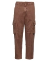 Hand Picked Man Pants Brown Size 33 Linen, Cotton, Polyester, Elastane In Brown