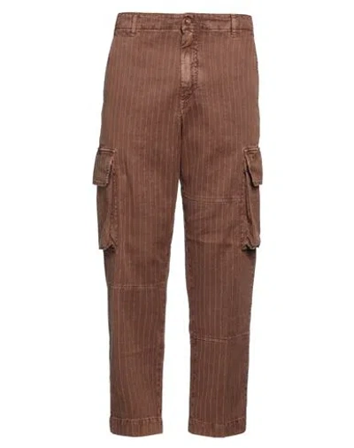 Hand Picked Man Pants Brown Size 33 Linen, Cotton, Polyester, Elastane
