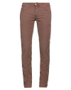 Hand Picked Man Pants Brown Size 33 Lyocell, Cotton, Elastane In Brown