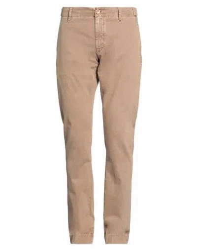 Hand Picked Man Pants Khaki Size 33 Cotton, Elastane In Neutral