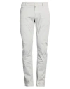 Hand Picked Man Pants Light Grey Size 34 Cotton, Elastane In White