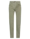 Hand Picked Man Pants Sage Green Size 33 Cotton, Elastane In Green