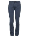 Hand Picked Man Pants Navy Size 31 Cotton, Elastane In Navy Blue