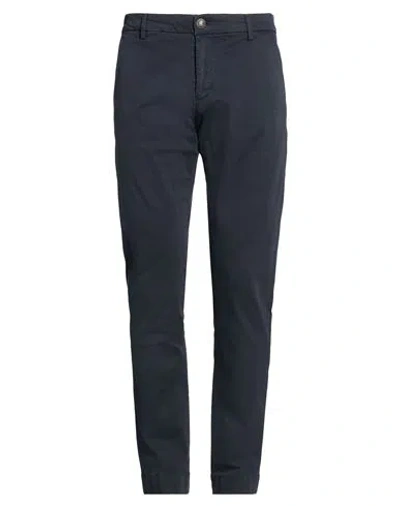Hand Picked Man Pants Navy Size 36 Cotton, Elastane In Blue