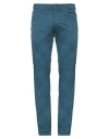 Hand Picked Man Pants Pastel Blue Size 33 Cotton, Elastane In Blue