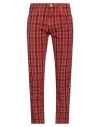 Hand Picked Man Pants Red Size 33 Cotton, Elastane In Red