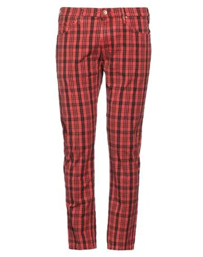 Hand Picked Man Pants Red Size 33 Cotton, Elastane