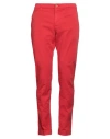 Hand Picked Man Pants Red Size 34 Cotton, Polyester In Red