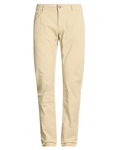 Hand Picked Man Pants Sand Size 35 Cotton, Elastane In Neutral