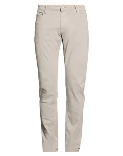 Hand Picked Man Pants Taupe Size 36 Cotton, Elastane In Gray