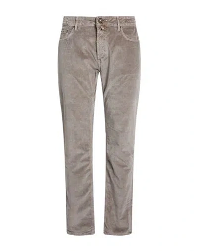 Hand Picked Man Pants Taupe Size 36 Cotton, Modal, Elastane In Grey