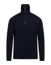 Hand Picked Man Turtleneck Midnight Blue Size L Cotton In Blue