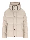 Hand Picked Quilted Detachable-hood Padded Jacket In Neutral
