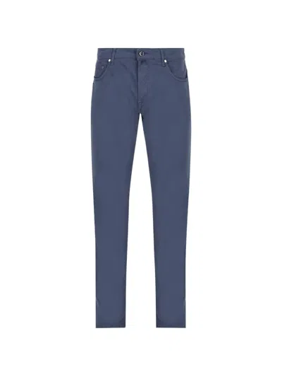 Hand Picked Ravello Logo-patch Jeans In Blue